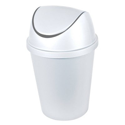 Hefty 2.4gal Swing Lid Waste Can - White