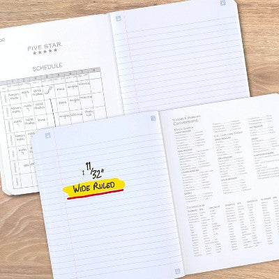 Five Star 7.5"x9.75" Active Wide Ruled Composition Book Red