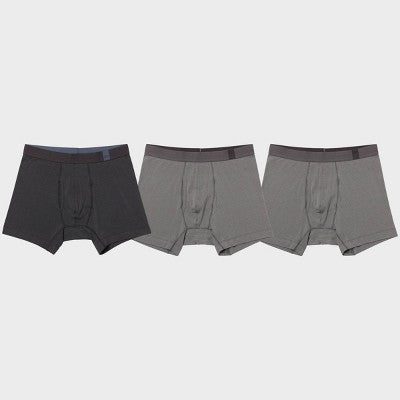 Pair of Thieves Men's 3pk SuperiAir Boxer Briefs - Gray M: Cotton Blend, Seamless, Tagless, Full Waistband Elastic, Medium