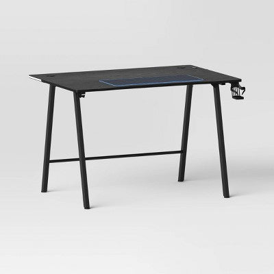Gaming Desk with LED Lights and Headphone Holder Black - Room Essentials (LOCAL PICKUP ONLY)