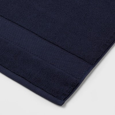 Performance Plus Towel Bath Rug Navy - Threshold: Cotton Terry, Machine Washable, Low Pile, OEKO-TEX Certified