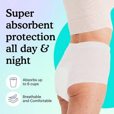 Because Adult Overnight Incontinence Underwear for Women - Maximum Absorbency - S/M