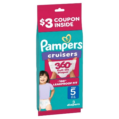 Pampers Cruisers 360 Trial Pack Disposable Diapers - Size 5 - 3ct