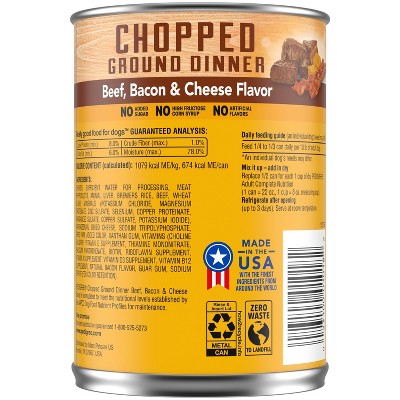 Pedigree Beef, Bacon and Cheese Flavor Chopped Ground Dinner Wet Dog Food - 22oz