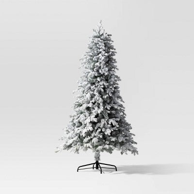 7.5' Balsam Fir Pre-Lit Flocked Artificial Christmas Tree with Power Pole & Foot Pedal - Wondershop (LOCAL PICKUP ONLY)