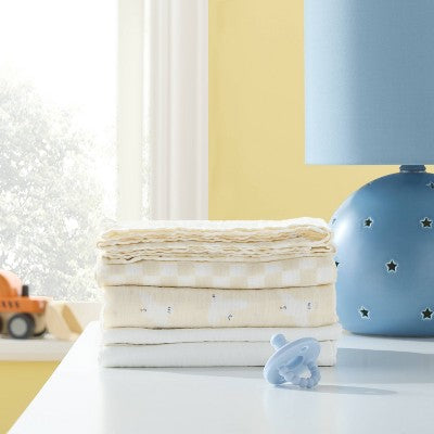 Muslin Swaddle Baby Blanket - Birds Stripes - 3pk - Cloud Island