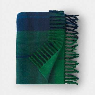 Woven Plaid Throw Blanket Dark Green - Threshold (LOCAL PICKUP ONLY)