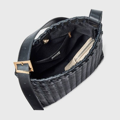 Woven Bucket Bag - A New Day Black