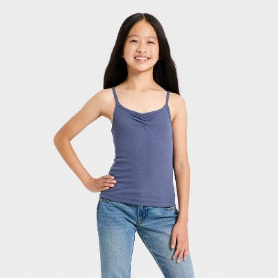 Girls' Cozy Rib-Knit Camisole - art class Blue M