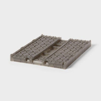 Rectangular Plastic Foldable Medium Crate Gray - Brightroom