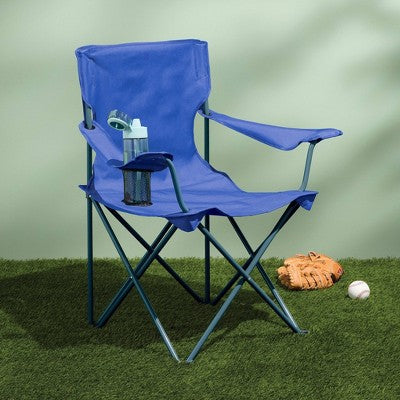 Basic Folding Outdoor Portable Camping Chair Blue - All In Motion (LOCAL PICKUP ONLY)
