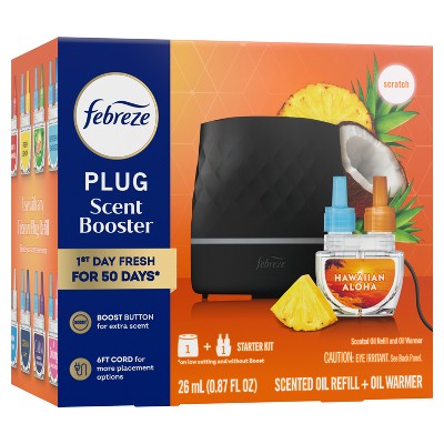 Febreze Plug Scent Booster Air Freshener Oil Diffuser Continuous Scent Device Hawaiian Aloha - 2ct