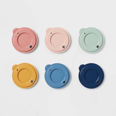 Kids' 6pc Plastic Rainbow Tumbler Lids - Pillowfort