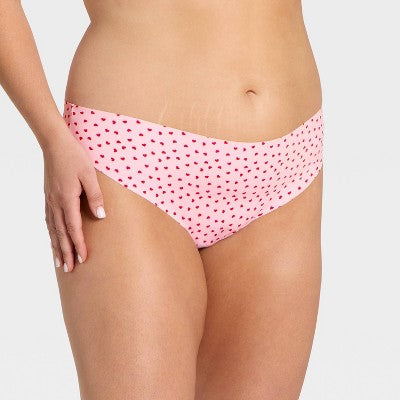 Women's Invisible Edge Thong 3pk - Wild Fable Navy/Pink Hearts/Red XXL