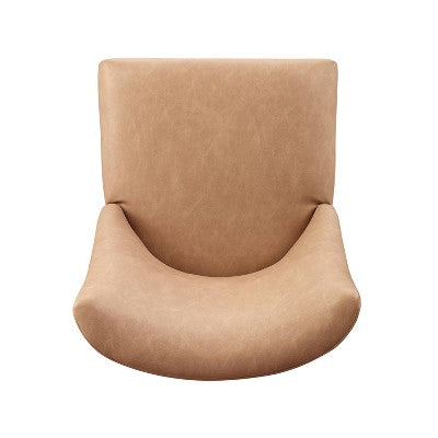 Axbridge Nailhead Trim Side Chair Faux Leather Tan - Powell: Set of 2, Upholstered, Wood Legs (LOCAL PICKUP ONLY)