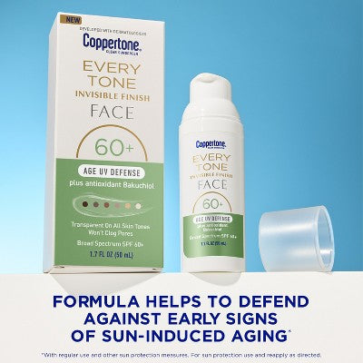 Coppertone Age Defense Every Tone Face Sunscreen - SPF 60+ - 1.7 fl oz