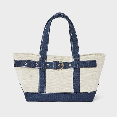 Canvas Mini Belted Tote Bag - Universal Thread Blue