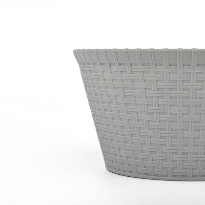 135oz Large Plastic Woven Basket Gray - Bullseye's Playground