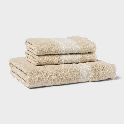 Americana Striped Bath Towel Tan - Threshold