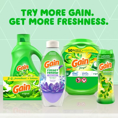 Gain Rinse + Renew Fabric Rinse - Dewdrop Dream - Rinse Out Odors - 48 fl oz