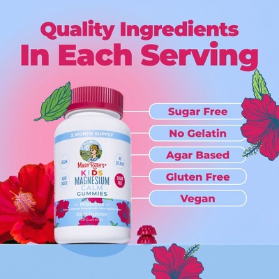 MaryRuth's Kids Magnesium Calm Gummies, Hibiscus, 60 ct
