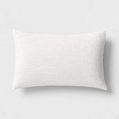 Lumbar Texture Cotton Pillow Ivory - Room Essentials