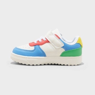 Toddler Jaid Solid Court Sneakers - Cat & Jack Blue/White/Red 12T