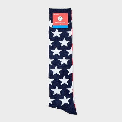 Women's American Flag Knee High Socks - Navy/Red/White 4-10