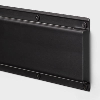 2pk Heavy Duty Rails - Brightroom: Wall Mounted Garage Storage, Black Steel Utility Rack, 90lb Capacity