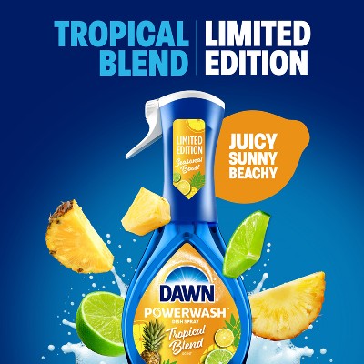 Dawn Platinum Tropical Blend Scented Powerwash Dish Soap Spray - 16 fl oz: Liquid, Multi-Surface, Removes Grease