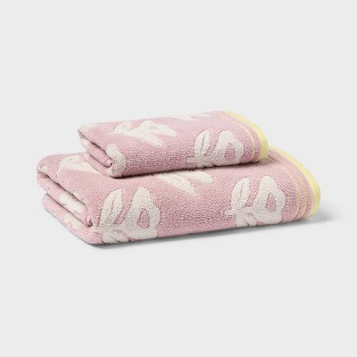 Floral Kids' Bath Towel Purple - Pillowfort