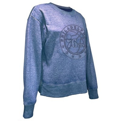 NBA Philadelphia 76ers Women's Embossed Crew Neck Fleece Sweatshirt - L