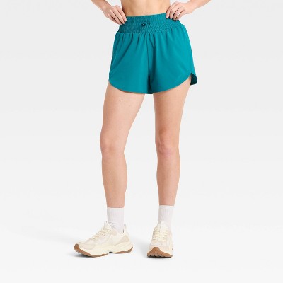 Women's Woven High-Rise Shorts 3" - All In Motion Teal Blue S