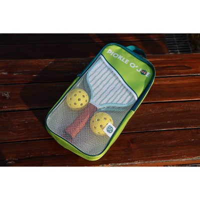 Pickle O'Joe Pickleball Paddle and Ball Set - Blue Wavy Striped