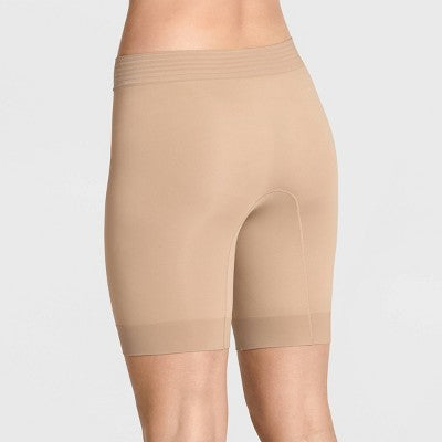 Jockey Generation Women's Ultralight Smoothing Cooling No-Chafe Slipshorts - Beige XL: Seamless Knit Shapewear