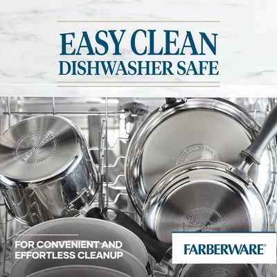 Farberware Reliance 2pc Stainless Steel Skillets: Dishwasher-Safe, Phenolic Handle, Induction Compatible