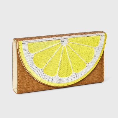 Textured Lemon Travel Folio with Mirror - A New Day Brown