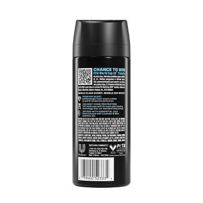 Axe Blue Lavender 72-Hour Aluminum-Free Body Spray - Mint & Amber - 2.9oz