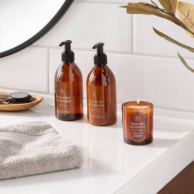Gift Set with Warm Cider Cinnamon Candle, Hand Soap and Hand Lotion - Threshold