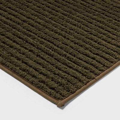 2pk Quick Dry Bath Rug Set Dark Olive Green - Threshold