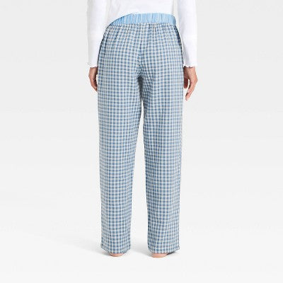 Girls' Plaid Pajama Pants - art class Light Blue S