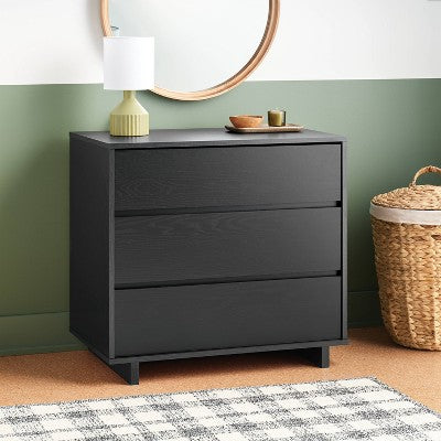 Modern 32" Wide 3 Drawer Dresser Black - Room Essentials (LOCAL PICKUP ONLY)