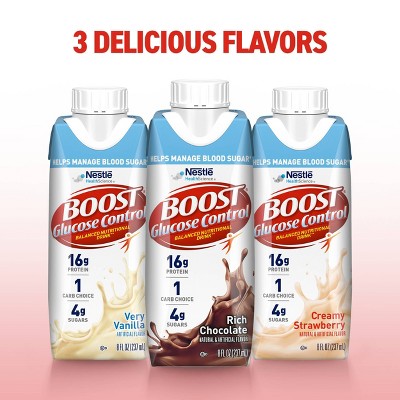 Boost Creamy Strawberry Non-Caffeinated Glucose Control Meal Replacement Drinks - 6pk/48 fl oz
