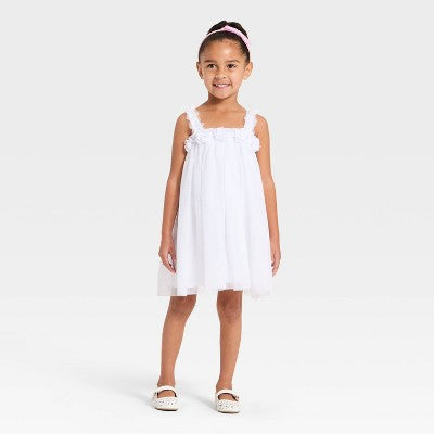 Toddler Girls' Mad Engine Tulle Dress - White 5T