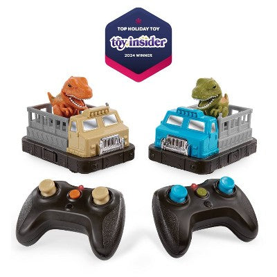 TERRA by Battat Remote Control Bumper Cars Set- Dinosaur: Infrared Play Vehicles