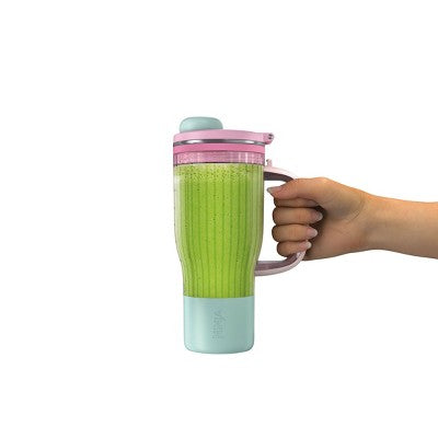 NinjaBlendBoss Tumbler Blender with 26oz Travel Tumbler, Detachable Straw & Chug Spout Lid Pink Peppercorn