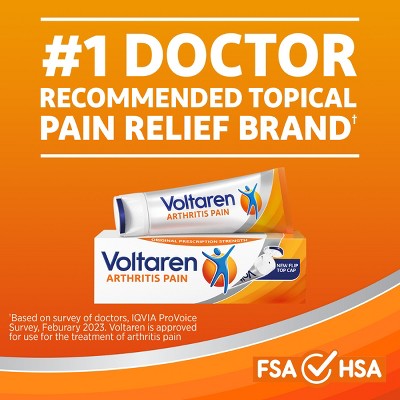 Voltaren Diclofenac Sodium Topical Arthritis Pain Relief Gel Tube - 3.5 oz