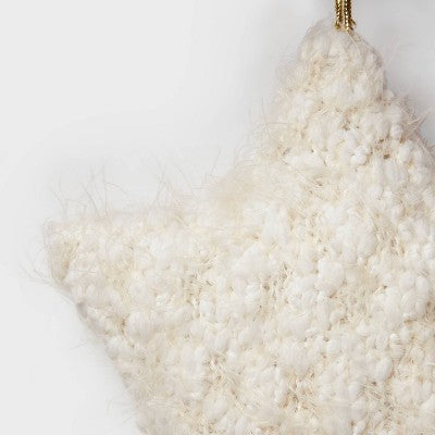 Knit Fabric Star Christmas Tree Ornament White - Wondershop