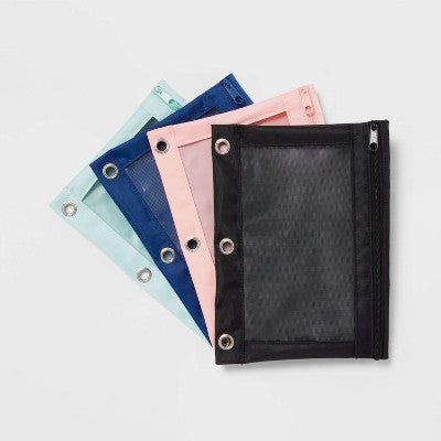 Mesh Binder Pencil Pouch Black - up&up