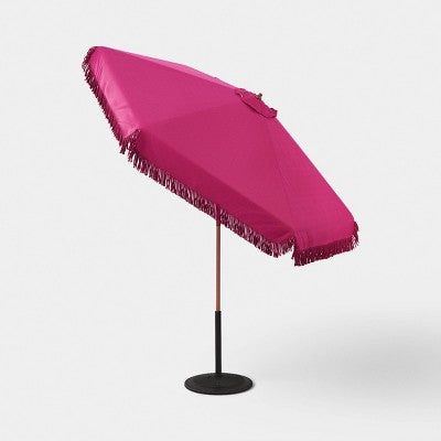 7.5" Round Fringe Valance Outdoor Patio Umbrella Rose Pink - Threshold (LOCAL PICKUP ONLY)
